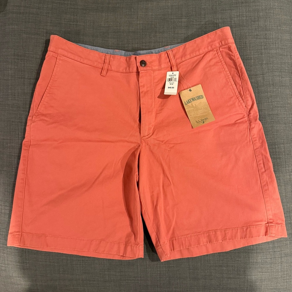 L.L. Bean Lakewashed Stretch Khaki Shorts Men’s 38 waist